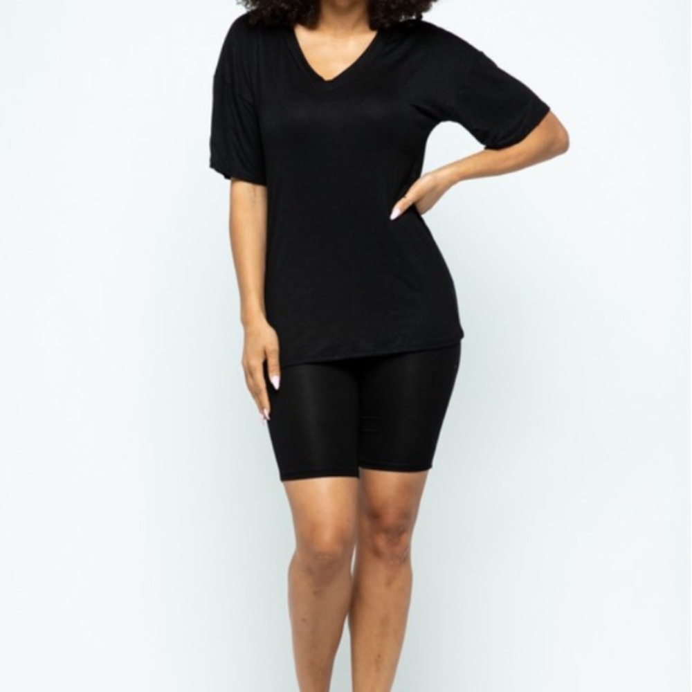 Biker Shorts with Oversized Shirt Set